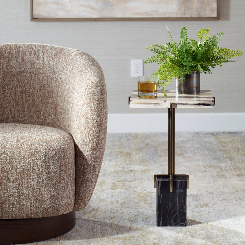 Rowman Petrified Wood Accent Table - Uttermost - Accent Tables by Modest Hut