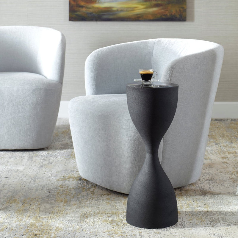 Sandpaper Black Iron Accent Table - Uttermost - Accent Tables by Modest Hut