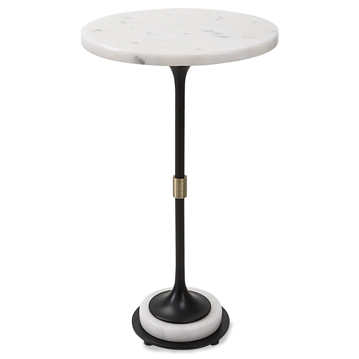 Sentry White Marble Accent Table - Uttermost - Accent Tables by Modest Hut