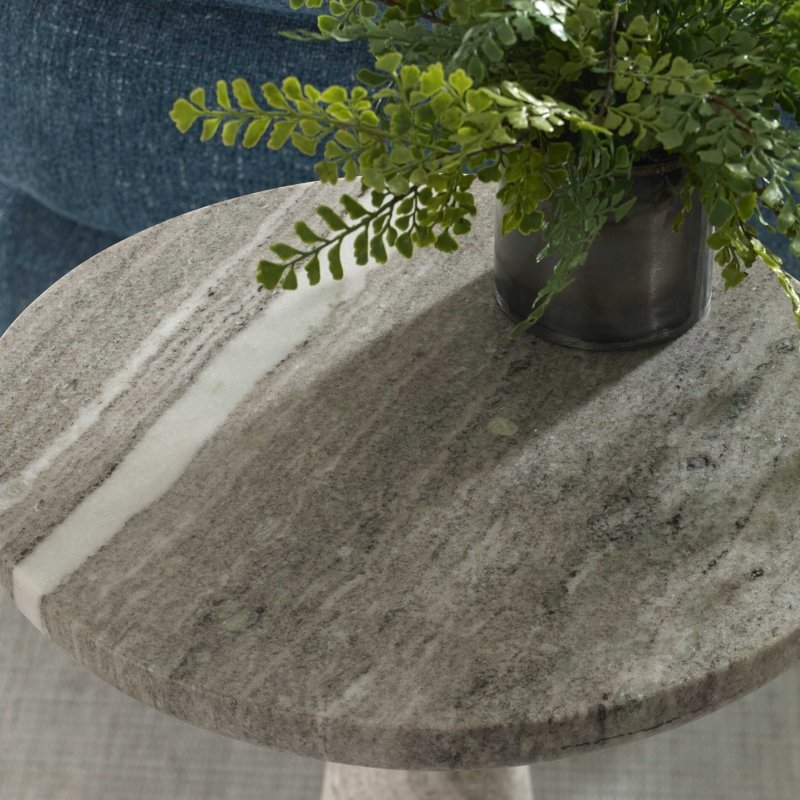 Shura Indoor-Outdoor Marble Accent Table - Accent Tables