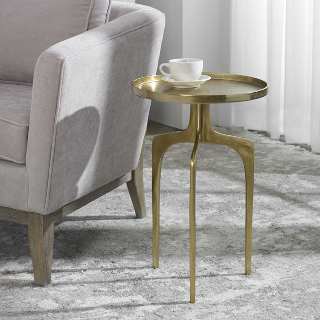 Soft Gold Textured Accent Table - Uttermost - Accent Tables by Modest Hut