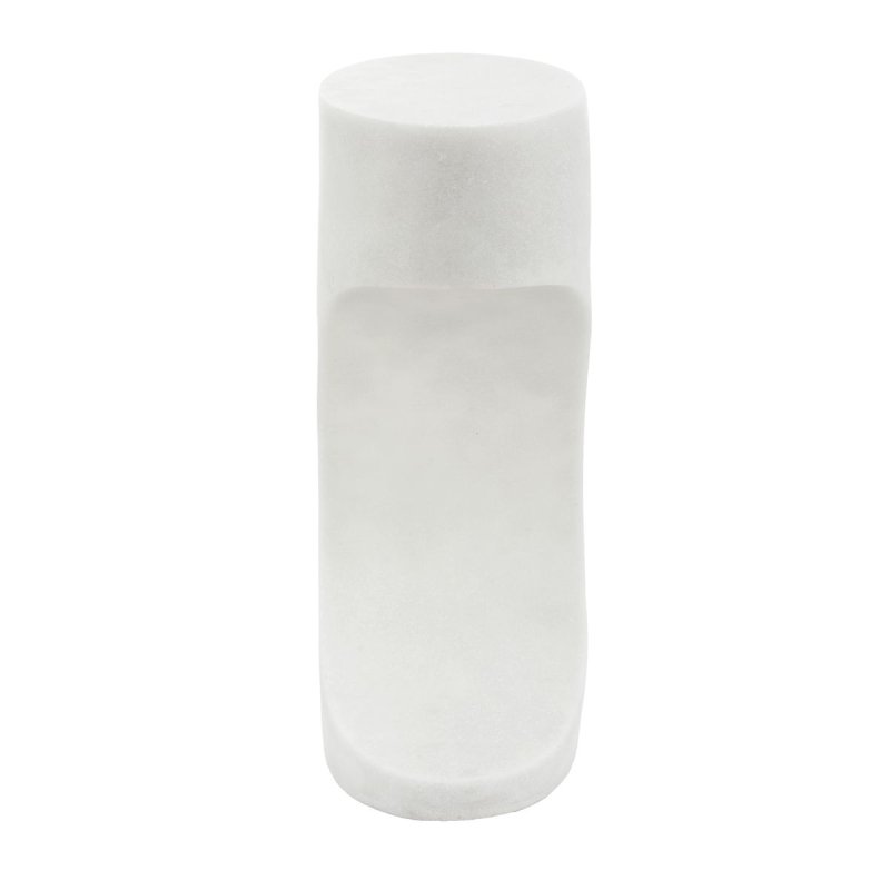 Detail view of the Stevie White Stone Indoor-Outdoor Accent Table finish and construction image 8