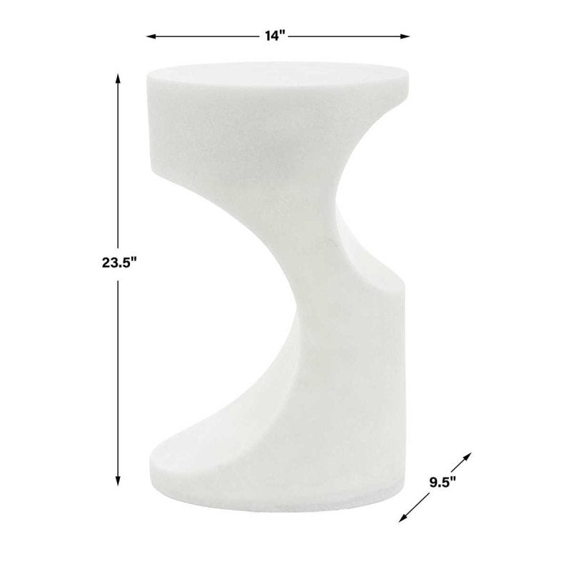Dimension guide for the Stevie White Stone Indoor-Outdoor Accent Table