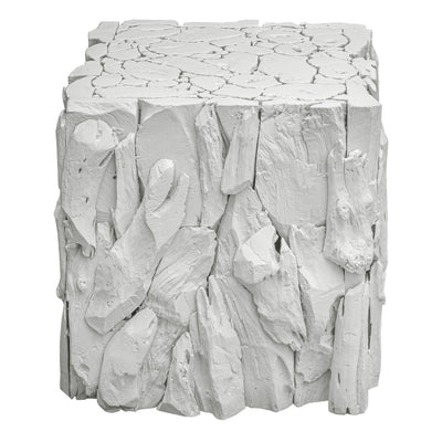 Teak Root White Bunching Cube - Uttermost - Accent Tables by Modest Hut