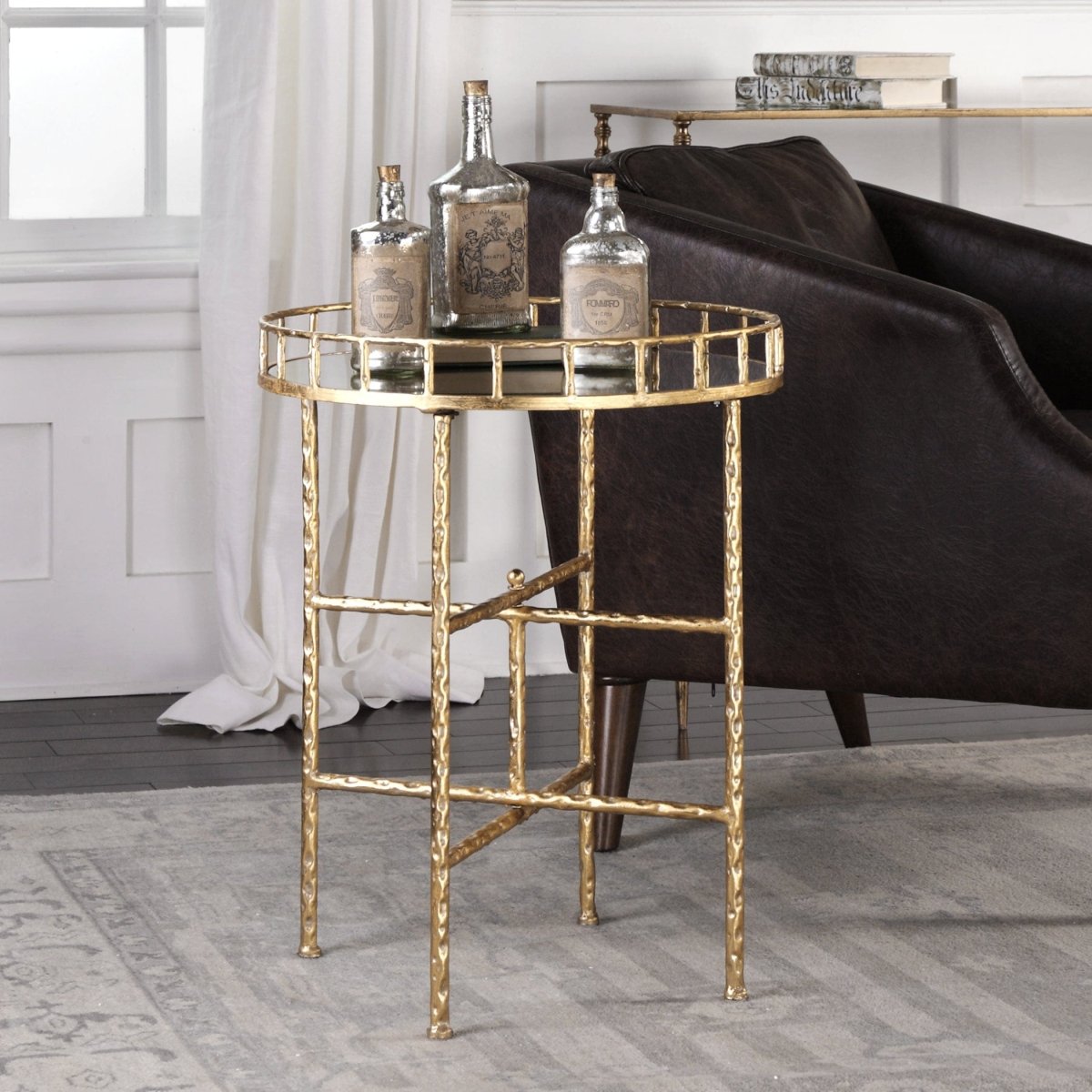 Tilly Bright Gold Accent Table - Uttermost - Accent Tables by Modest Hut