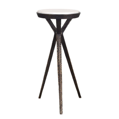 Tilton White Marble Accent Table - Uttermost - Accent Tables by Modest Hut