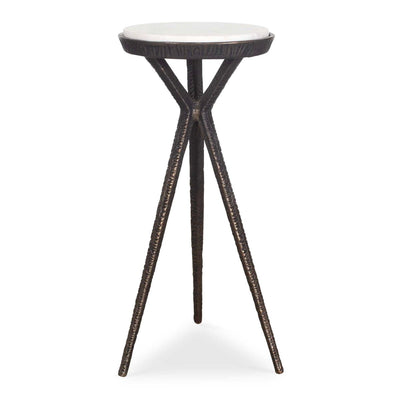 Tilton White Marble Accent Table - Uttermost - Accent Tables by Modest Hut