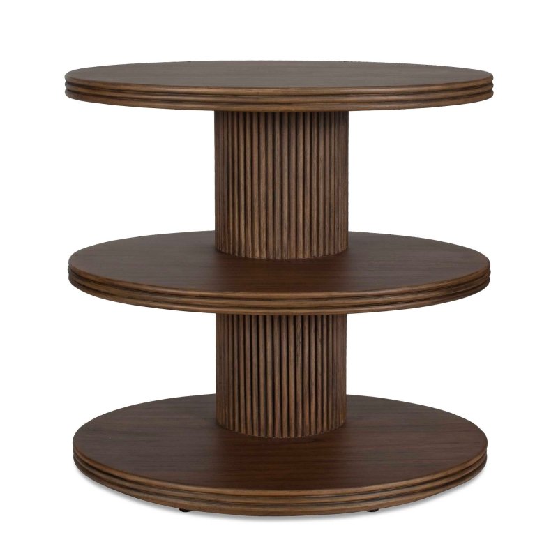 Top Tier Oval Walnut Side Table - Accent Tables