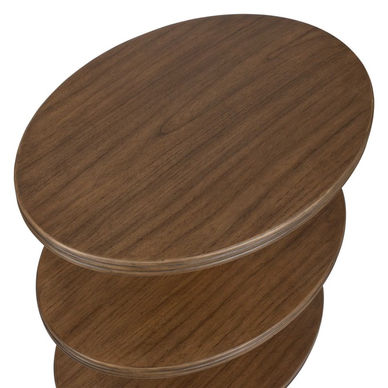 Top Tier Oval Walnut Side Table - Accent Tables