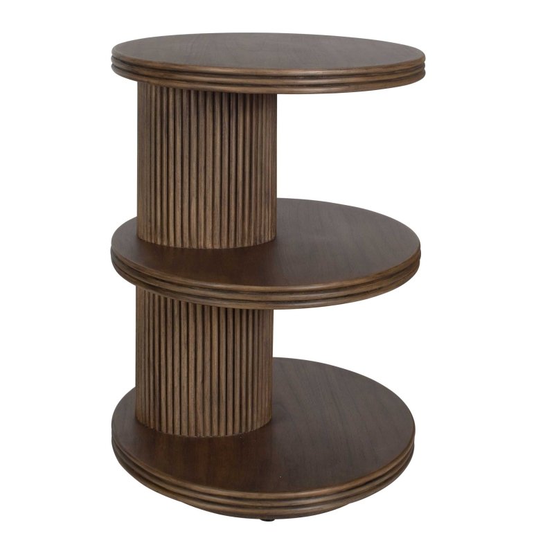 Top Tier Oval Walnut Side Table - Accent Tables