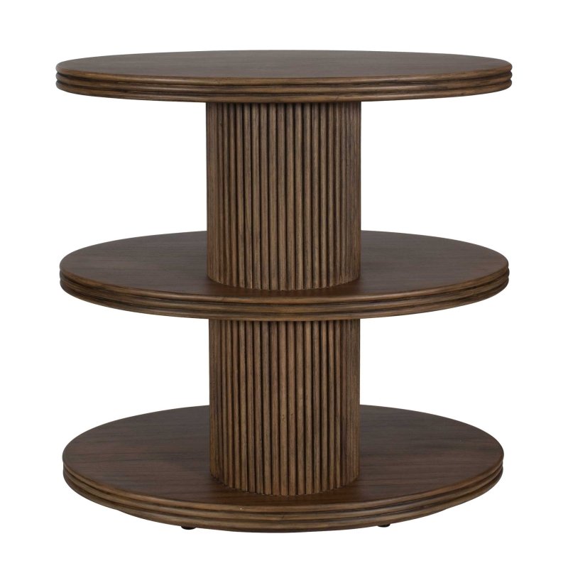 Top Tier Oval Walnut Side Table - Accent Tables
