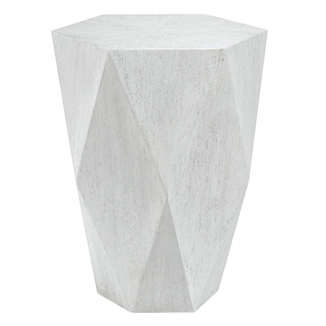 Voker White Geometric End Table - Uttermost - Accent Tables by Modest Hut