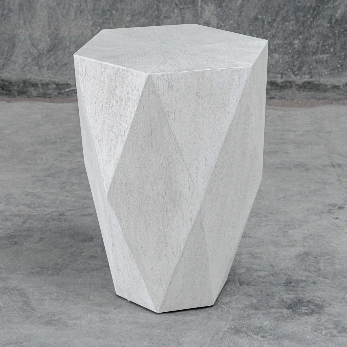 Voker White Geometric End Table - Uttermost - Accent Tables by Modest Hut