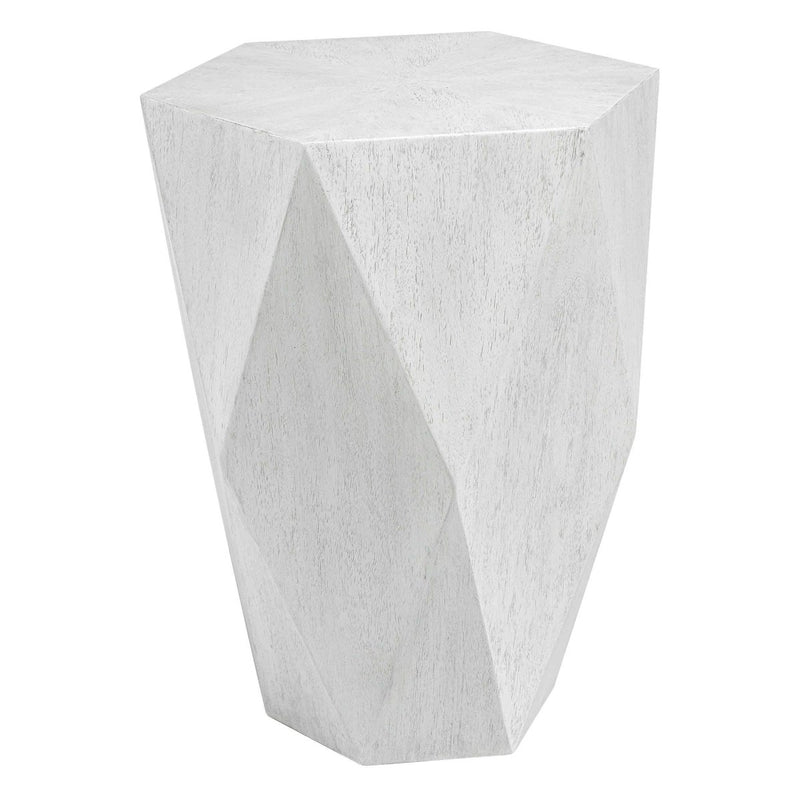 Voker White Geometric End Table - Uttermost - Accent Tables by Modest Hut