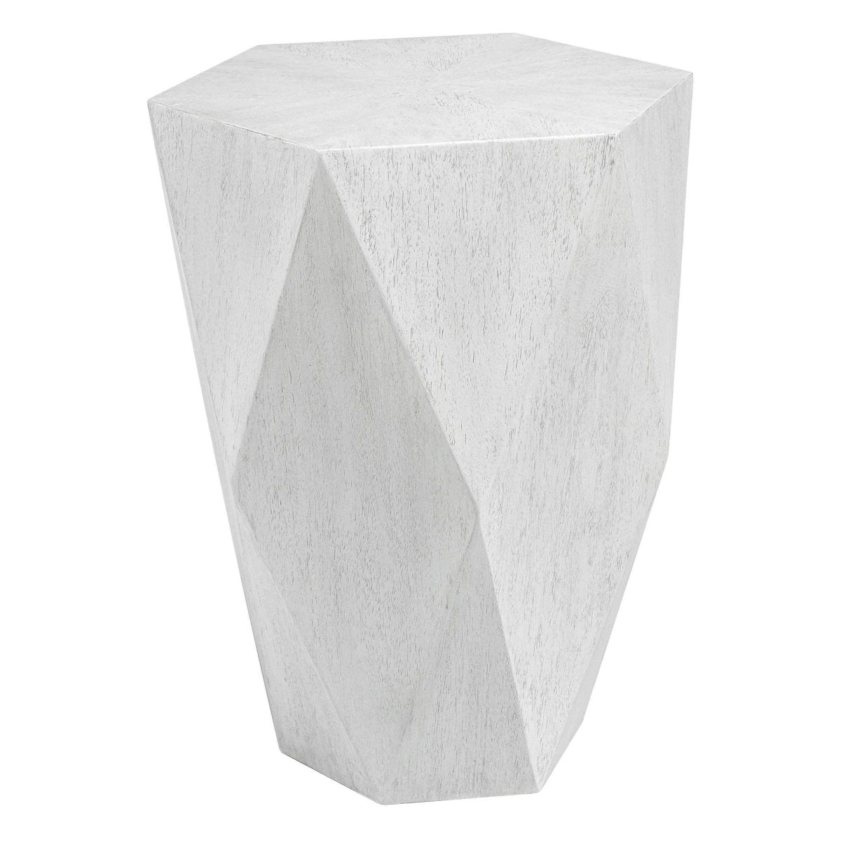 Voker White Geometric End Table - Uttermost - Accent Tables by Modest Hut