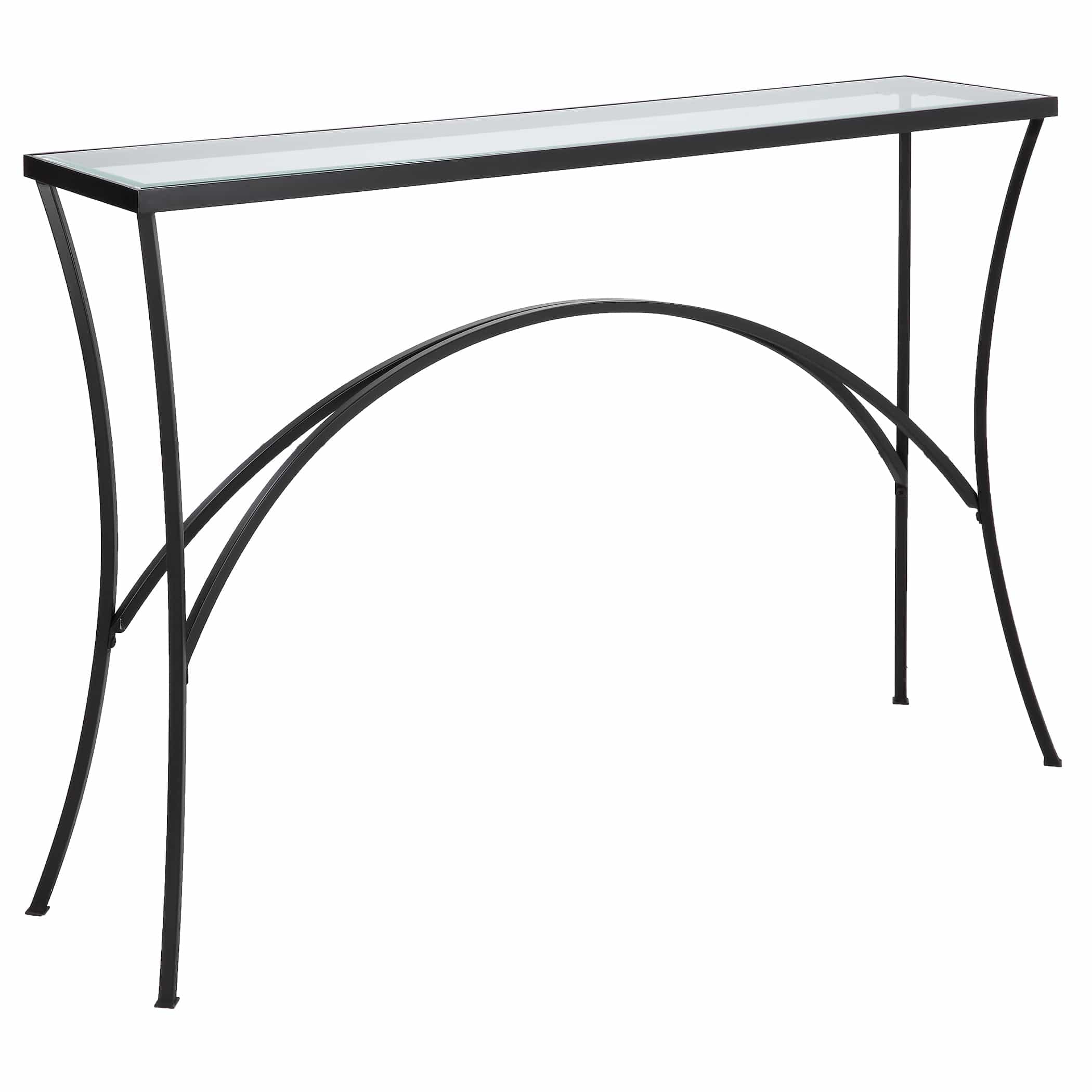 Alayna Black Metal & Glass Console Table Uttermost