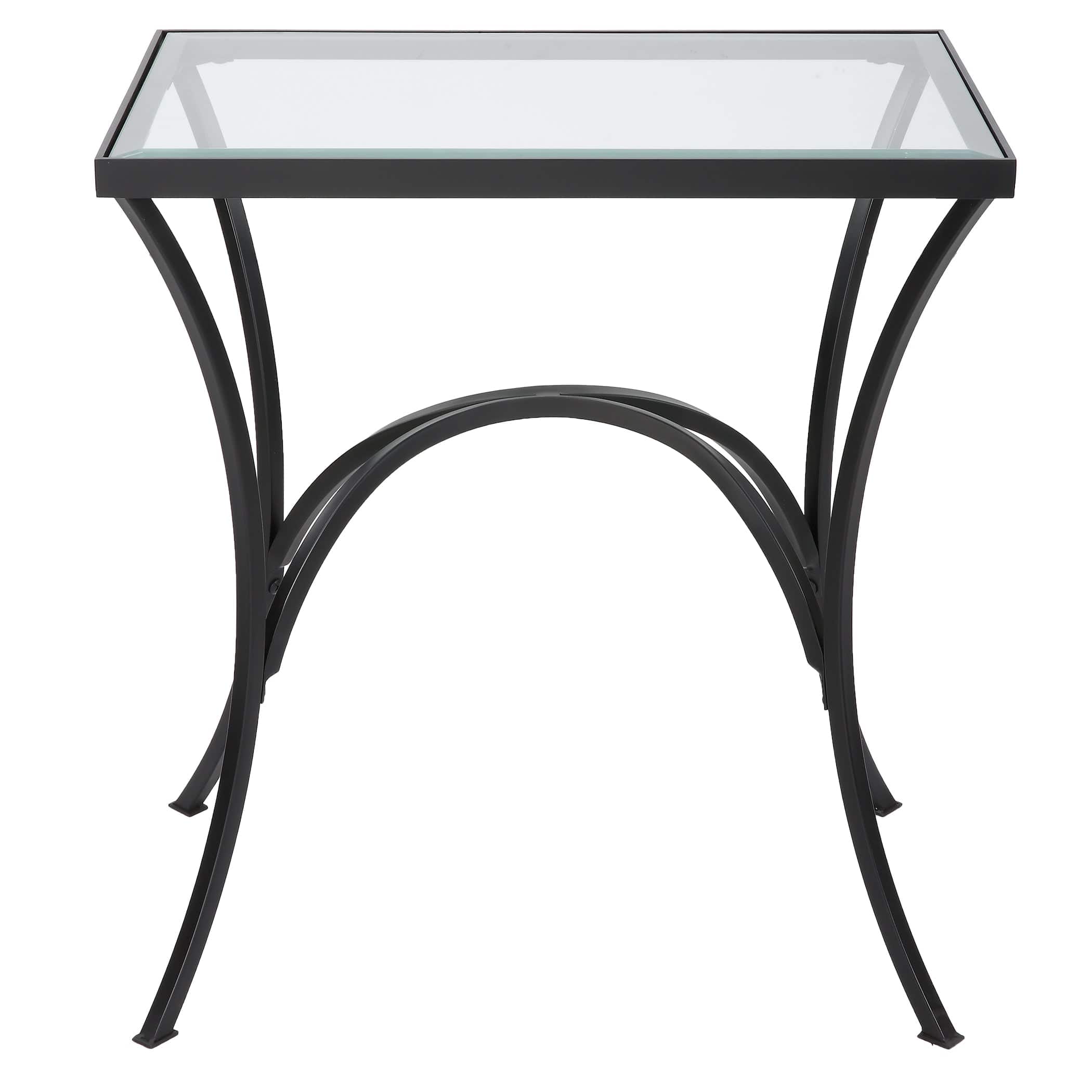 Alayna Black Metal & Glass End Table Uttermost