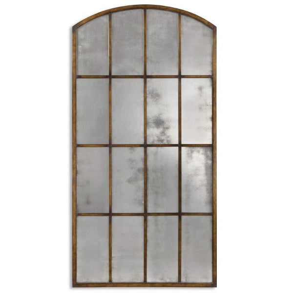 Amie Large Antique Iron Mirror - Uttermost - Arched Mirrors by Modest Hut