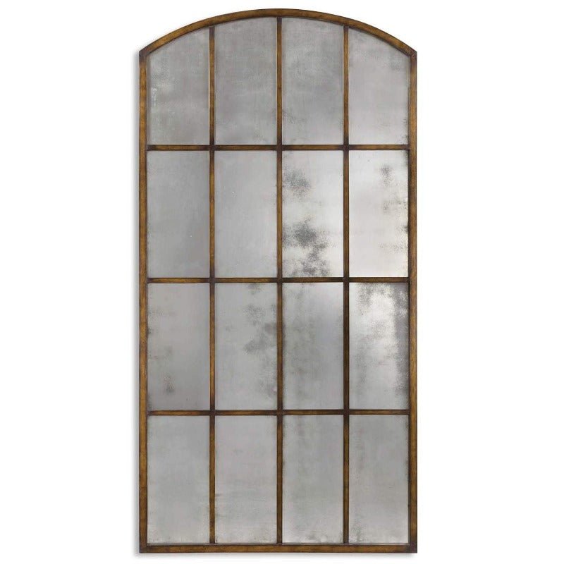 Amie Large Antique Iron Mirror - Uttermost - Arched Mirrors by Modest Hut