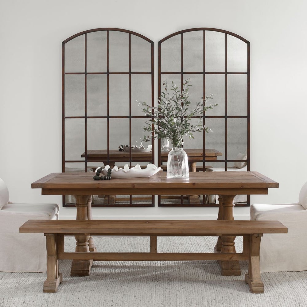 Amie Large Antique Iron Mirror - Uttermost - Arched Mirrors by Modest Hut