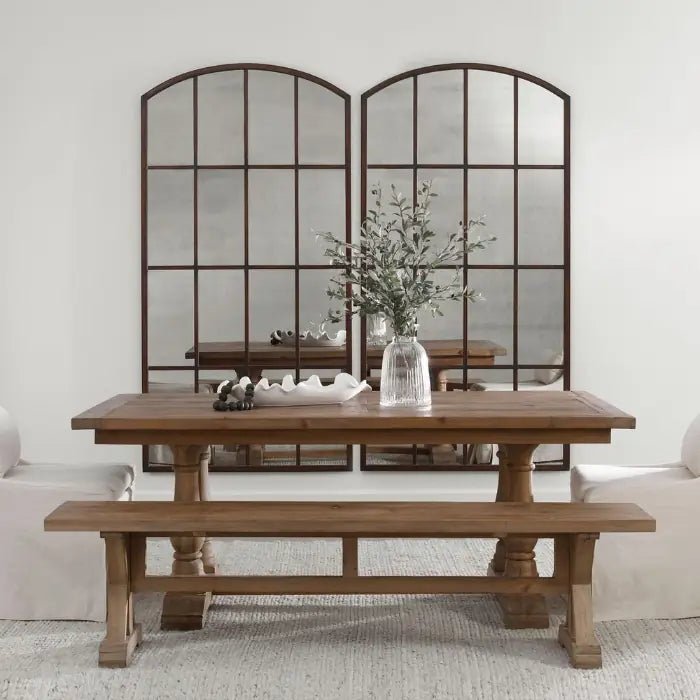 Amie Large Antique Iron Mirror - Uttermost - Arched Mirrors by Modest Hut