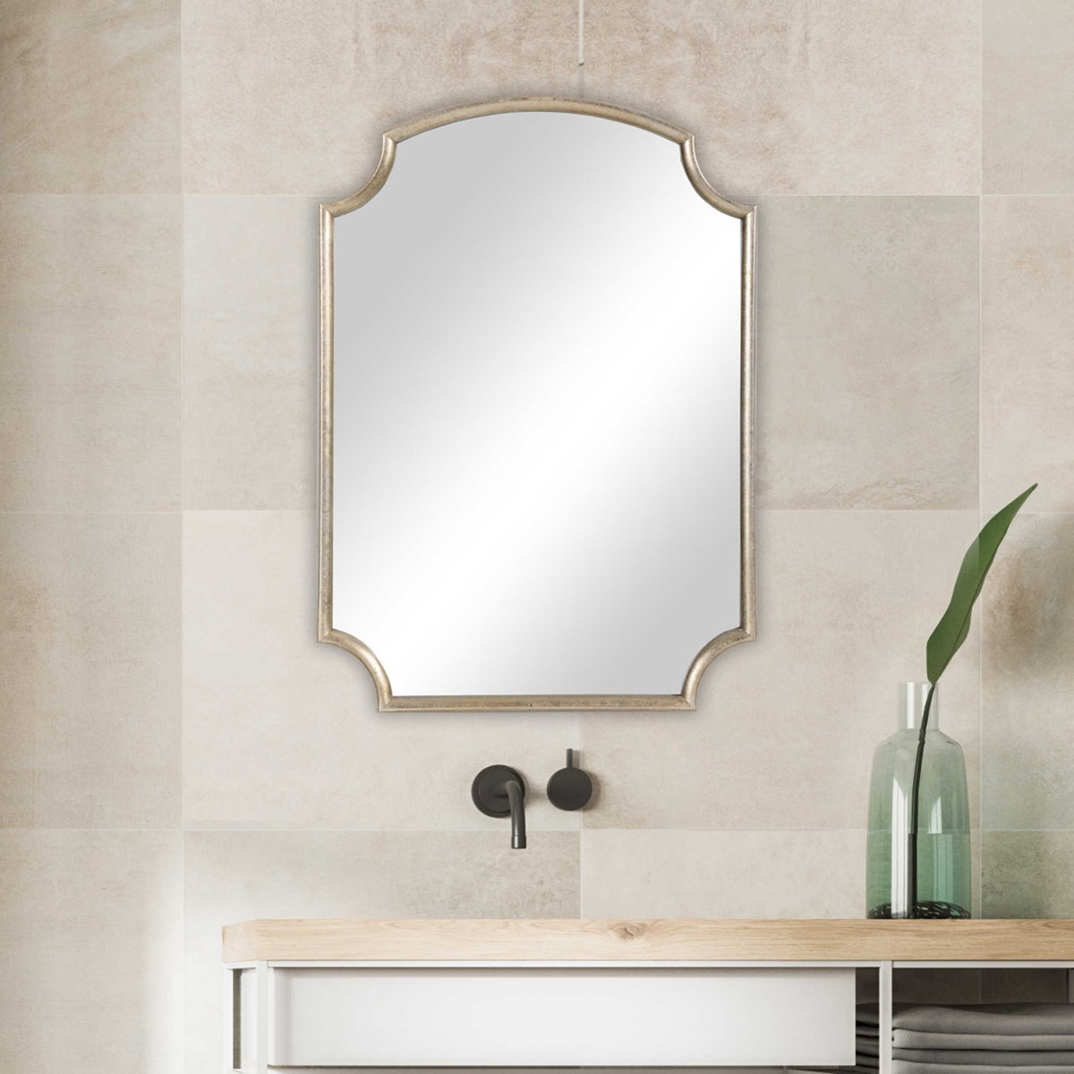 Antiqued Golden Arched Mirror - Uttermost - Arched Mirrors by Modest Hut