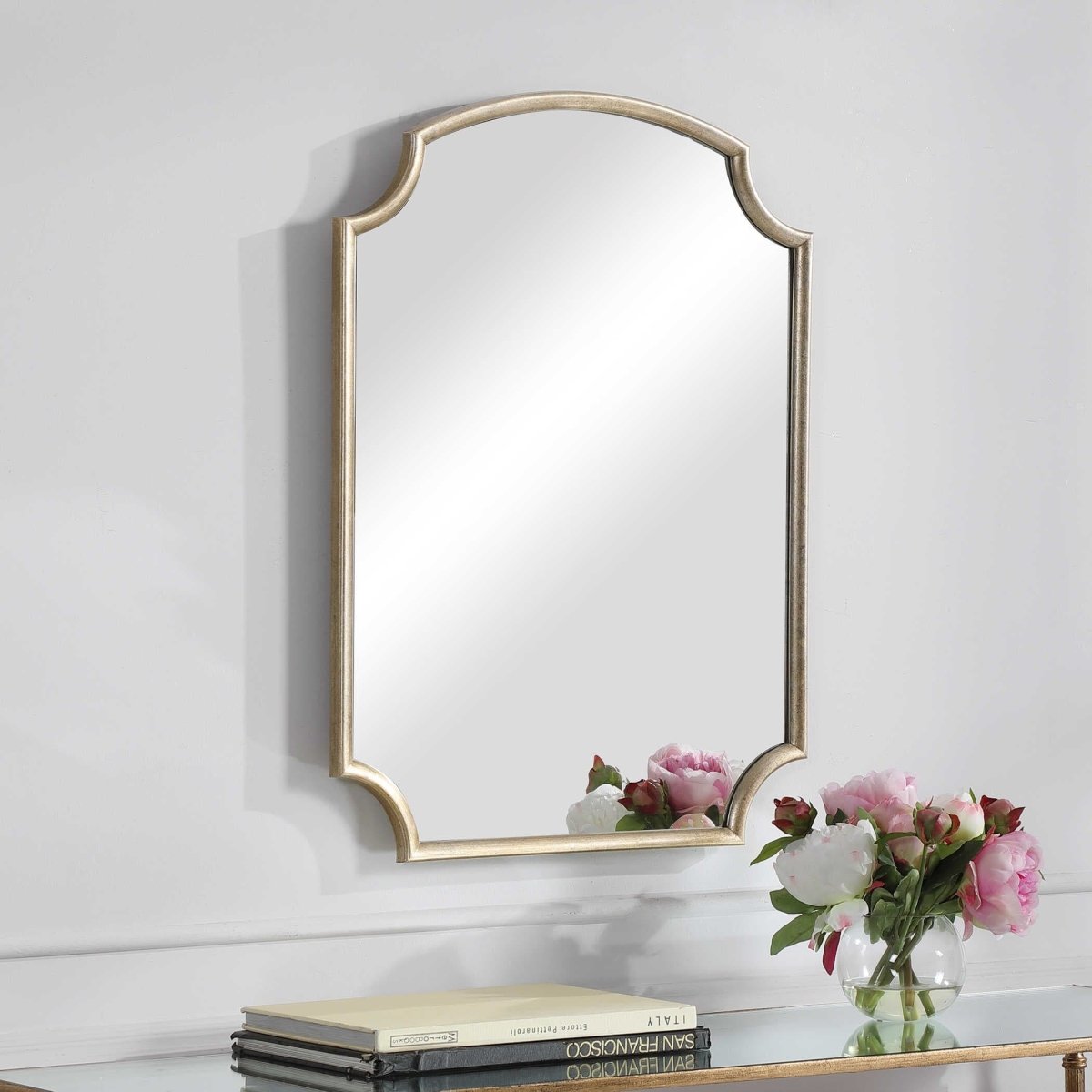 Antiqued Golden Arched Mirror - Uttermost - Arched Mirrors by Modest Hut