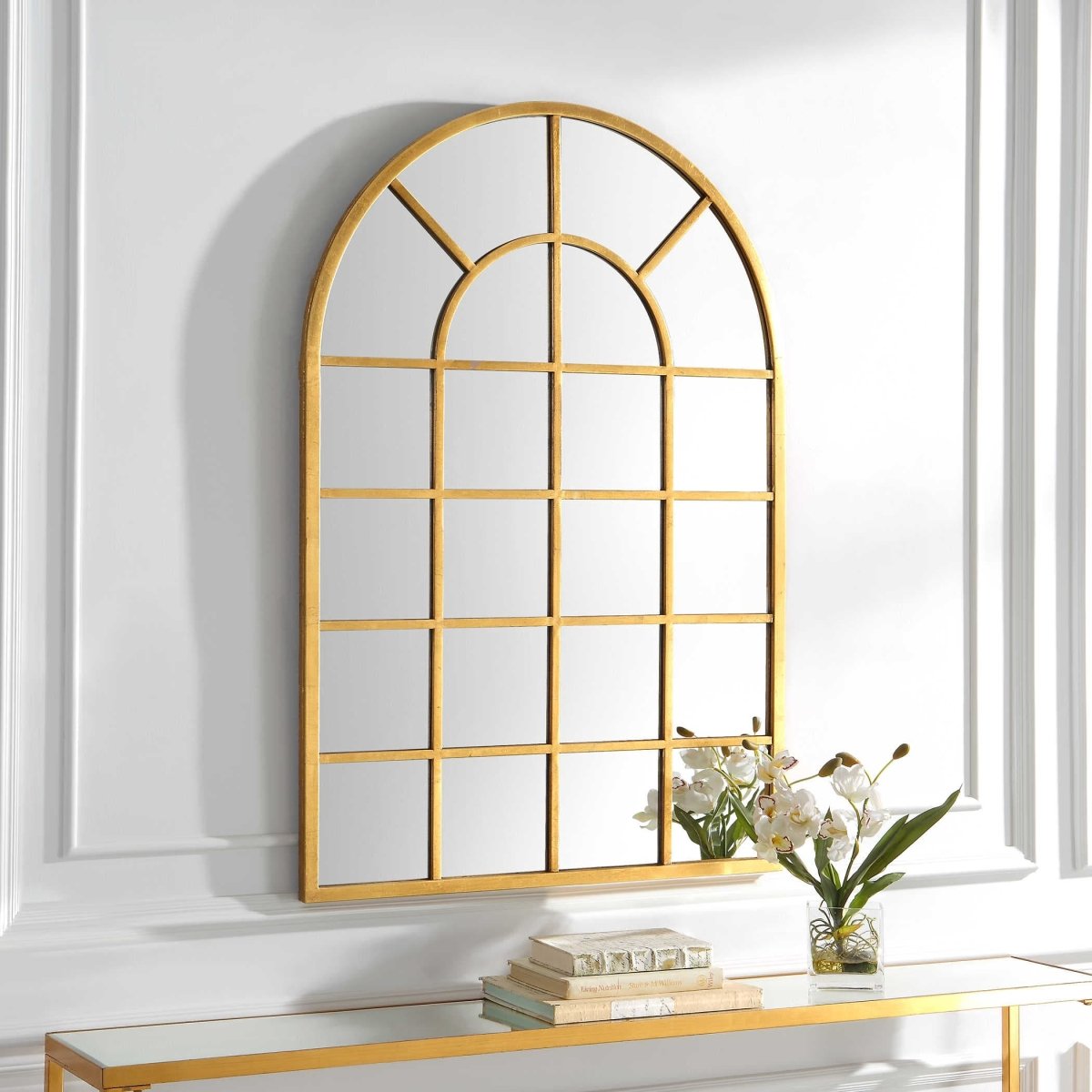 Arched Windowpane Frame Mirror - Uttermost - Arched Mirrors by Modest Hut