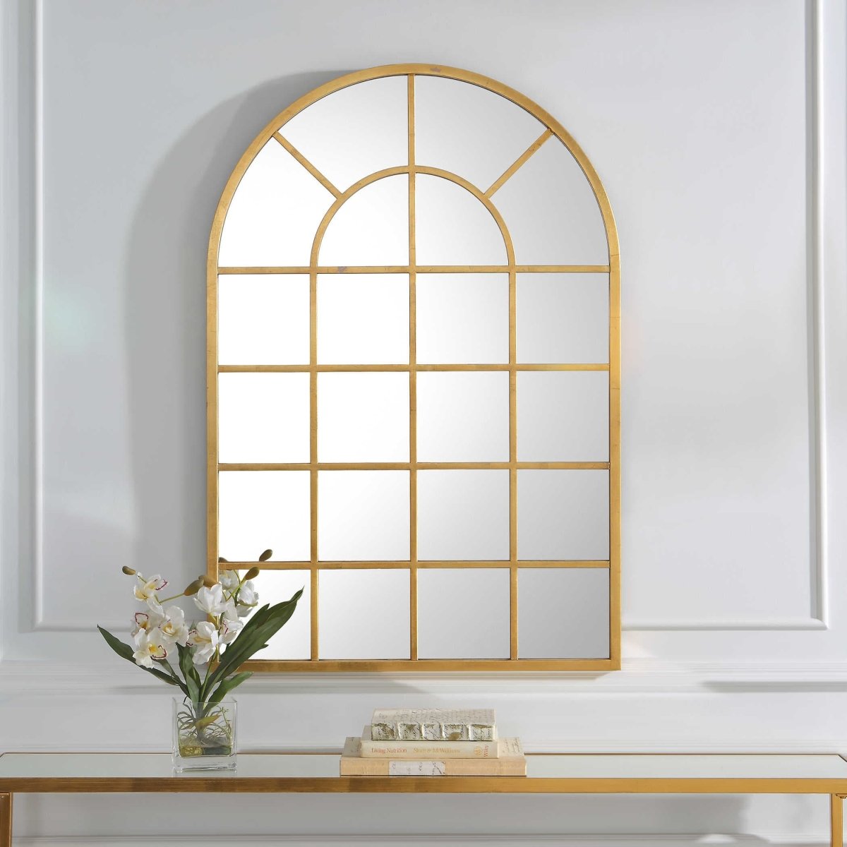 Arched Windowpane Frame Mirror - Uttermost - Arched Mirrors by Modest Hut
