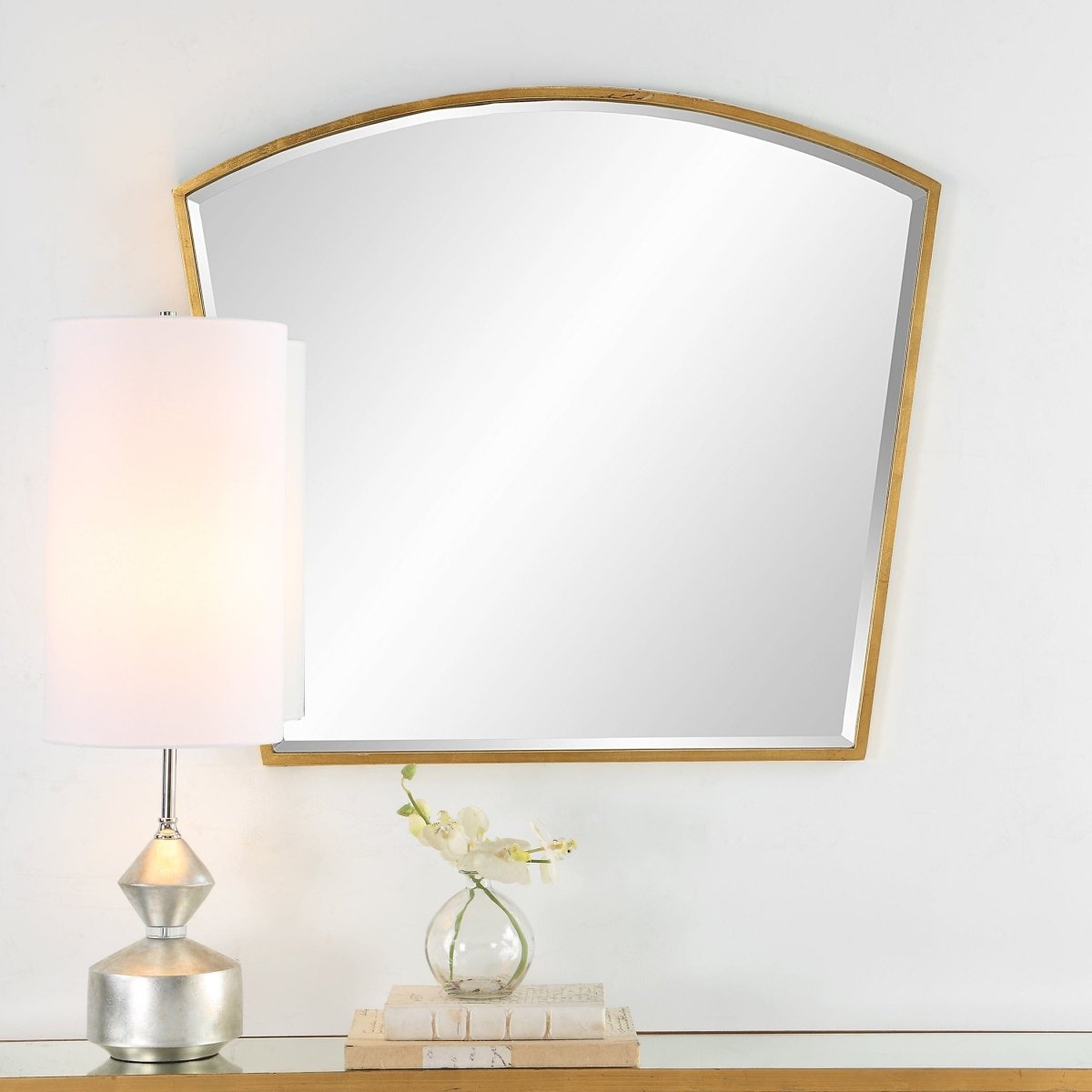 Boundary Gold Arch Mirror - Uttermost - Arched Mirrors by Modest Hut