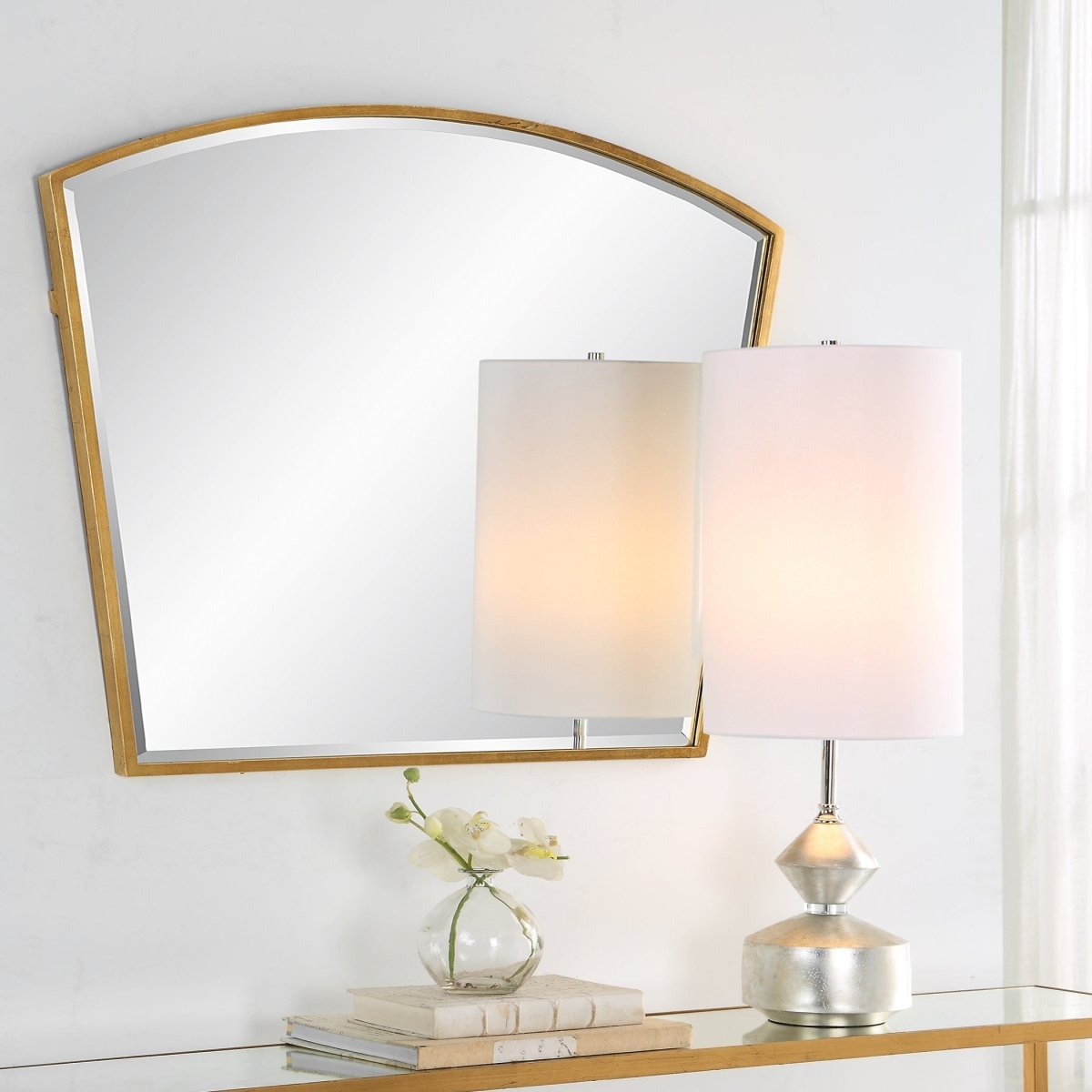 Boundary Gold Arch Mirror - Uttermost - Arched Mirrors by Modest Hut