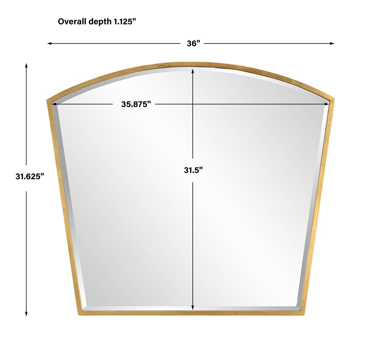 Boundary Gold Arch Mirror - Uttermost - Arched Mirrors by Modest Hut