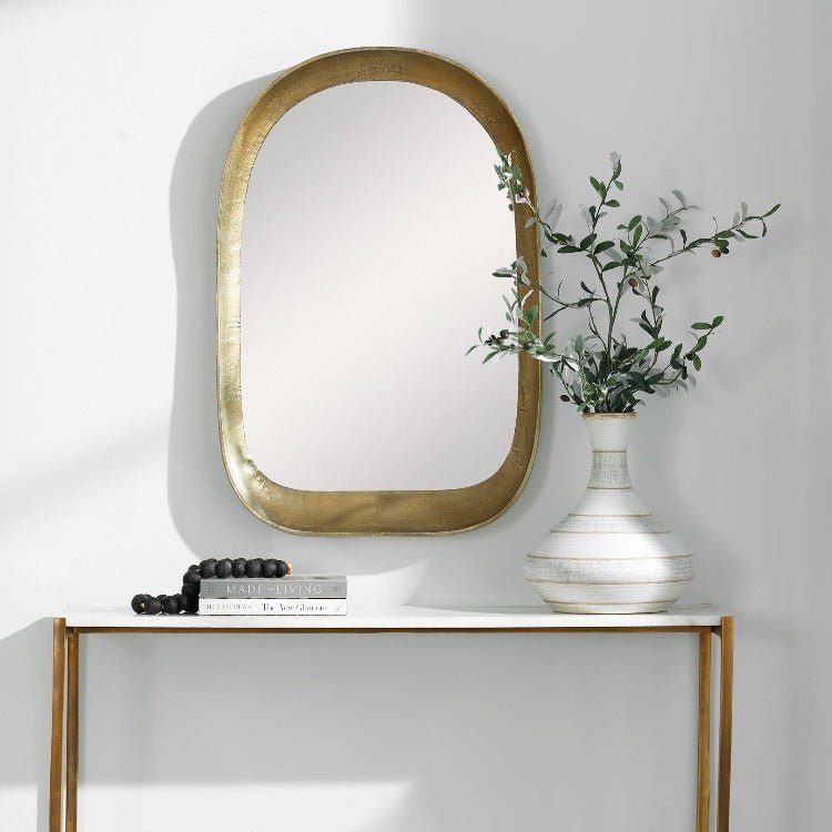 Bradano Brass Arch Mirror - Uttermost - Arched Mirrors by Modest Hut