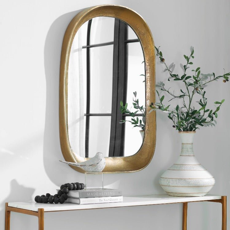 Bradano Brass Arch Mirror - Uttermost - Arched Mirrors by Modest Hut