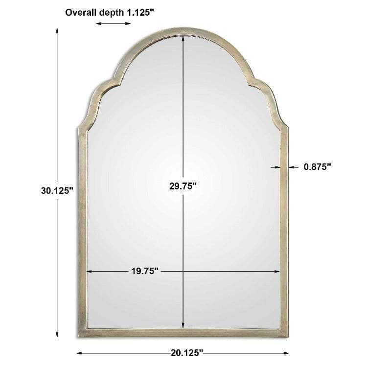 Brayden Champagne Petite Arched Mirror - Uttermost - Arched Mirrors by Modest Hut