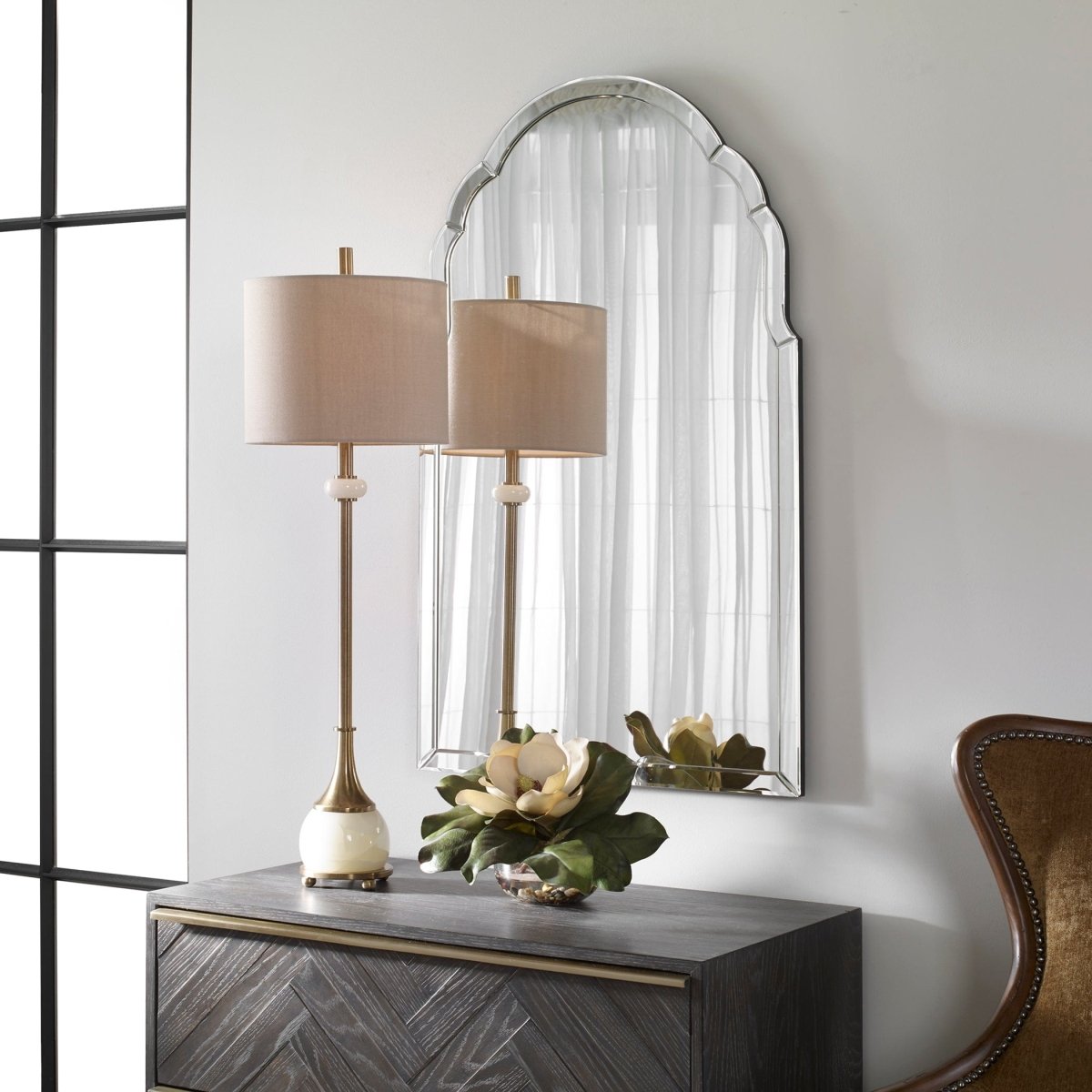 Brayden Frameless Arched Mirror - Uttermost - Arched Mirrors by Modest Hut