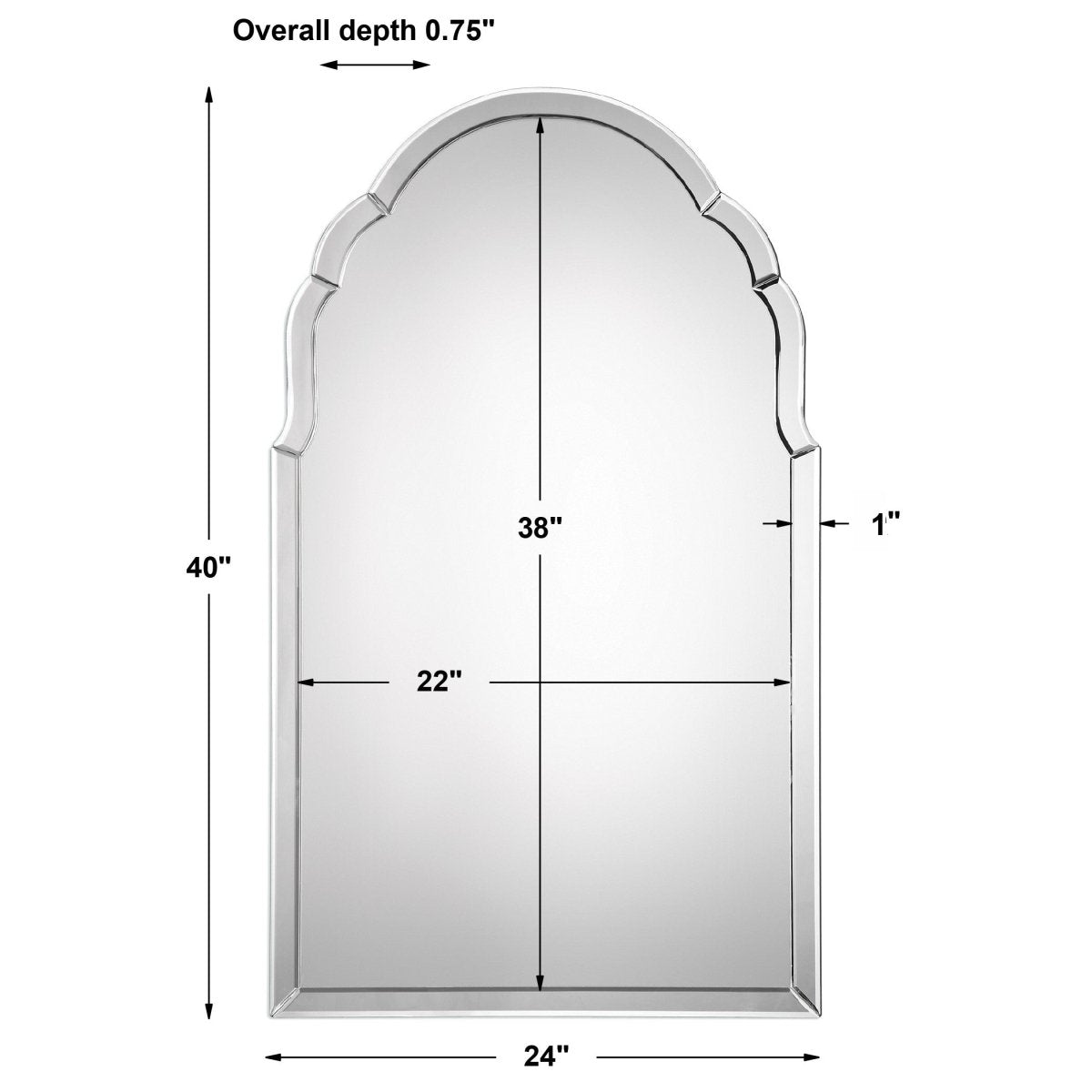 Brayden Frameless Arched Mirror - Uttermost - Arched Mirrors by Modest Hut