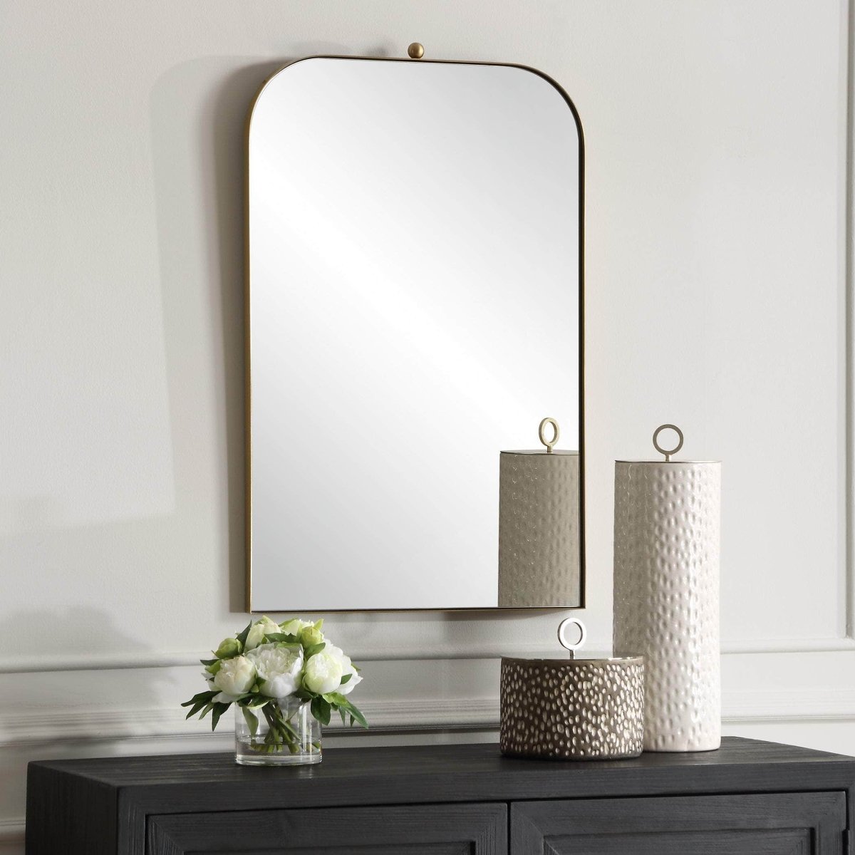 Cassidy Brass Arch Mirror - Uttermost - Arched Mirrors by Modest Hut