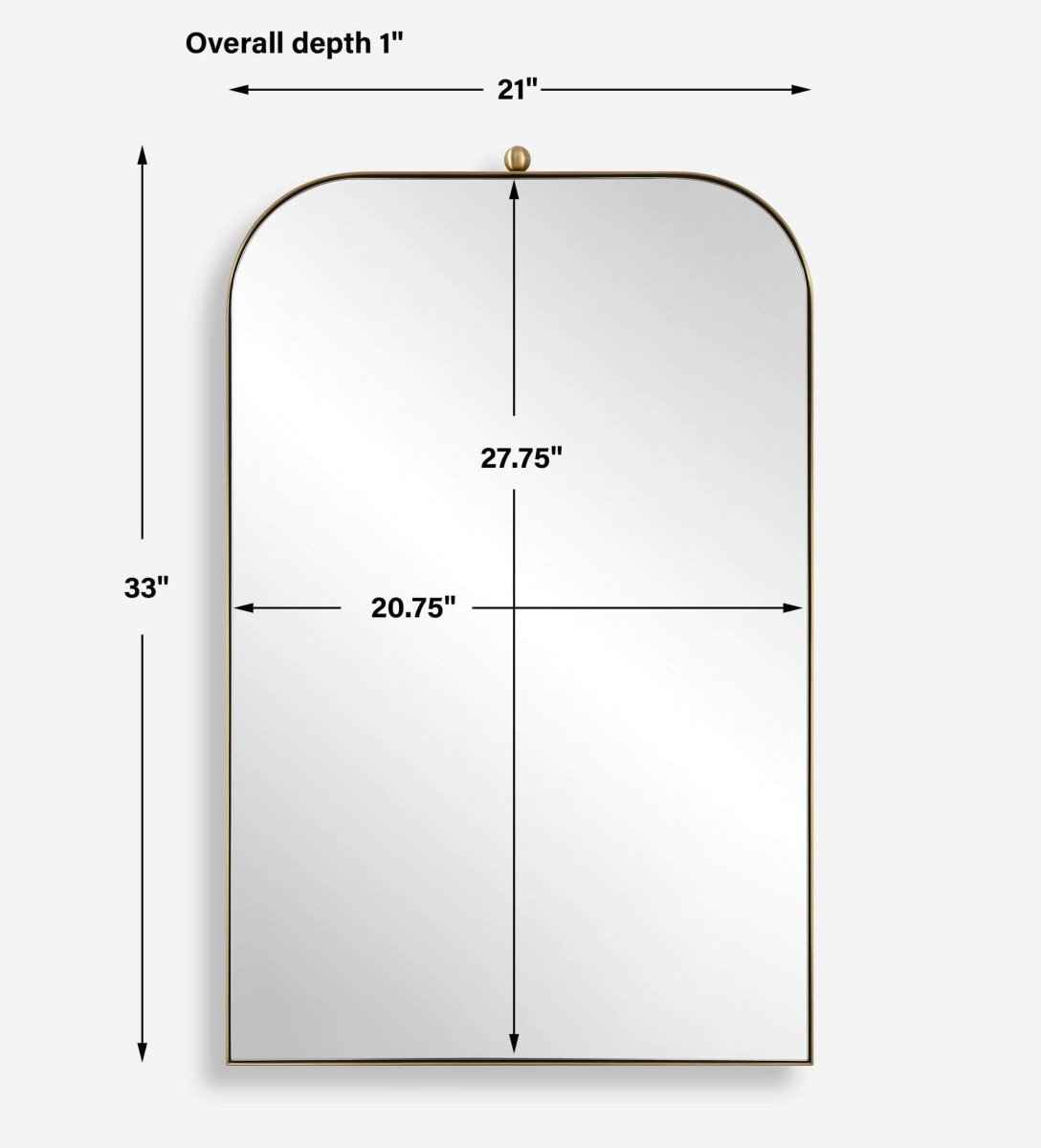 Cassidy Brass Arch Mirror - Uttermost - Arched Mirrors by Modest Hut