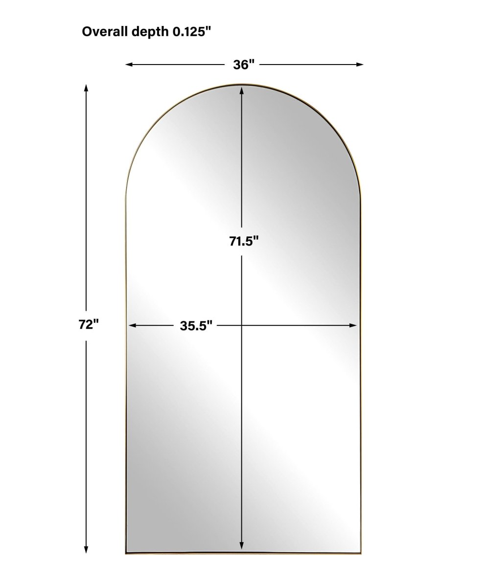 Crosley Antique Brass Arch Mirror - Uttermost - Arched Mirrors by Modest Hut