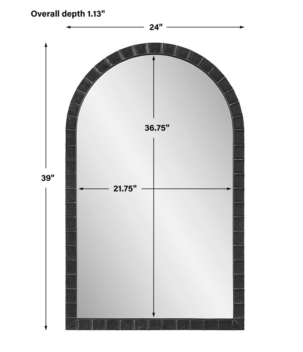 Dandridge Black Arch Mirror - Uttermost - Arched Mirrors by Modest Hut