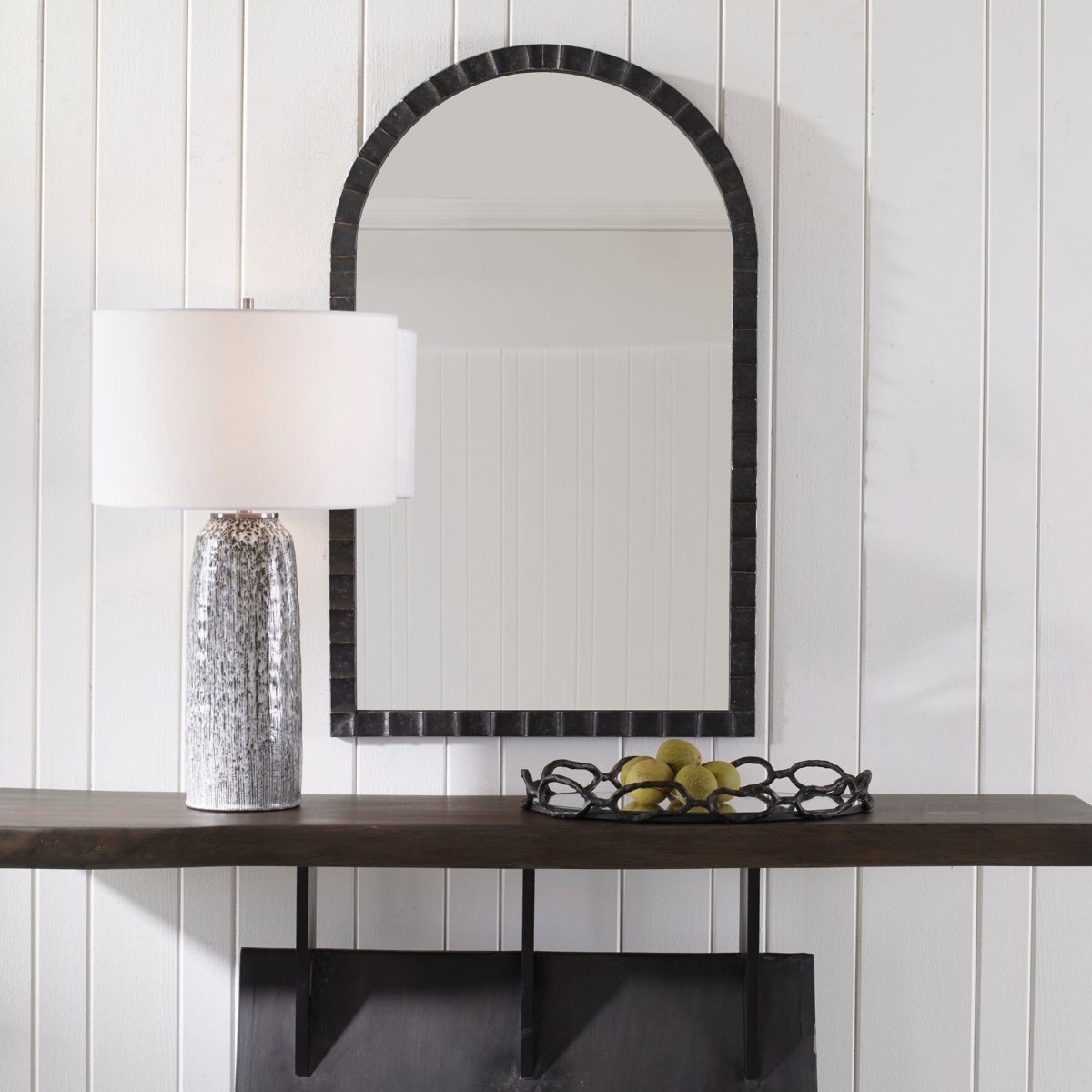 Dandridge Black Arch Mirror - Uttermost - Arched Mirrors by Modest Hut