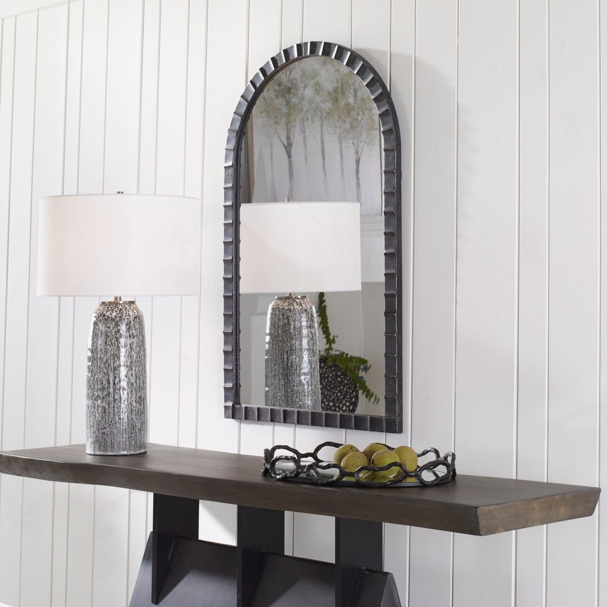 Dandridge Black Arch Mirror - Uttermost - Arched Mirrors by Modest Hut