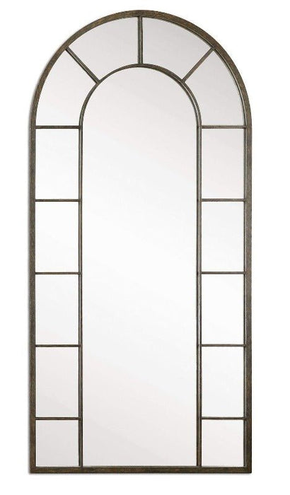 Dilling Black Arched Mirror for modern foyer or hallway