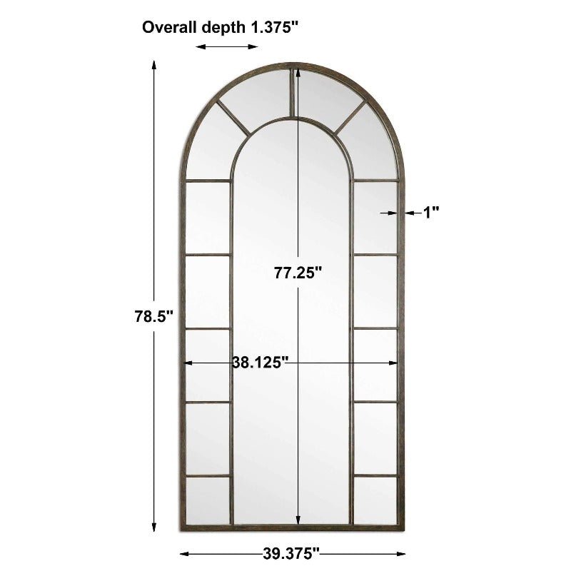 Dilling Black Arched Mirror - Uttermost - Arched Mirrors by Modest Hut