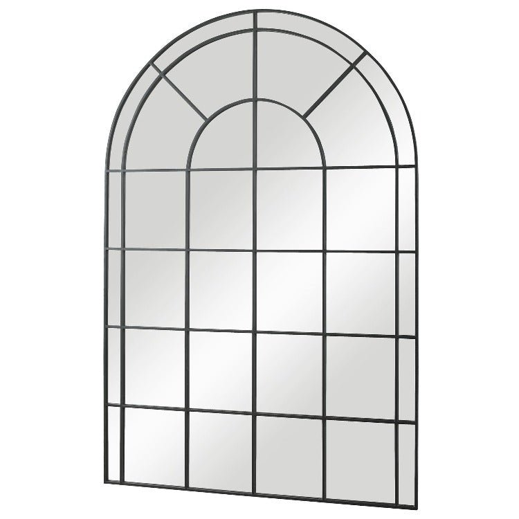 Grand Black Iron Arched Mirror - Uttermost - Arched Mirrors by Modest Hut