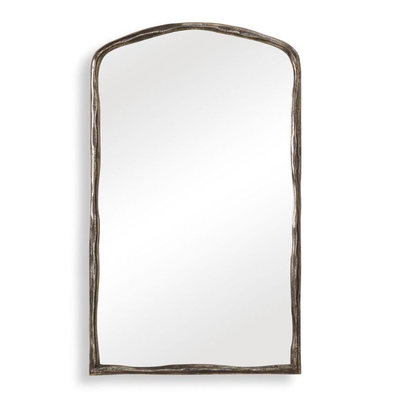 Alternate view of the Hammered Antique Nickel Arched Mirror by Uttermost