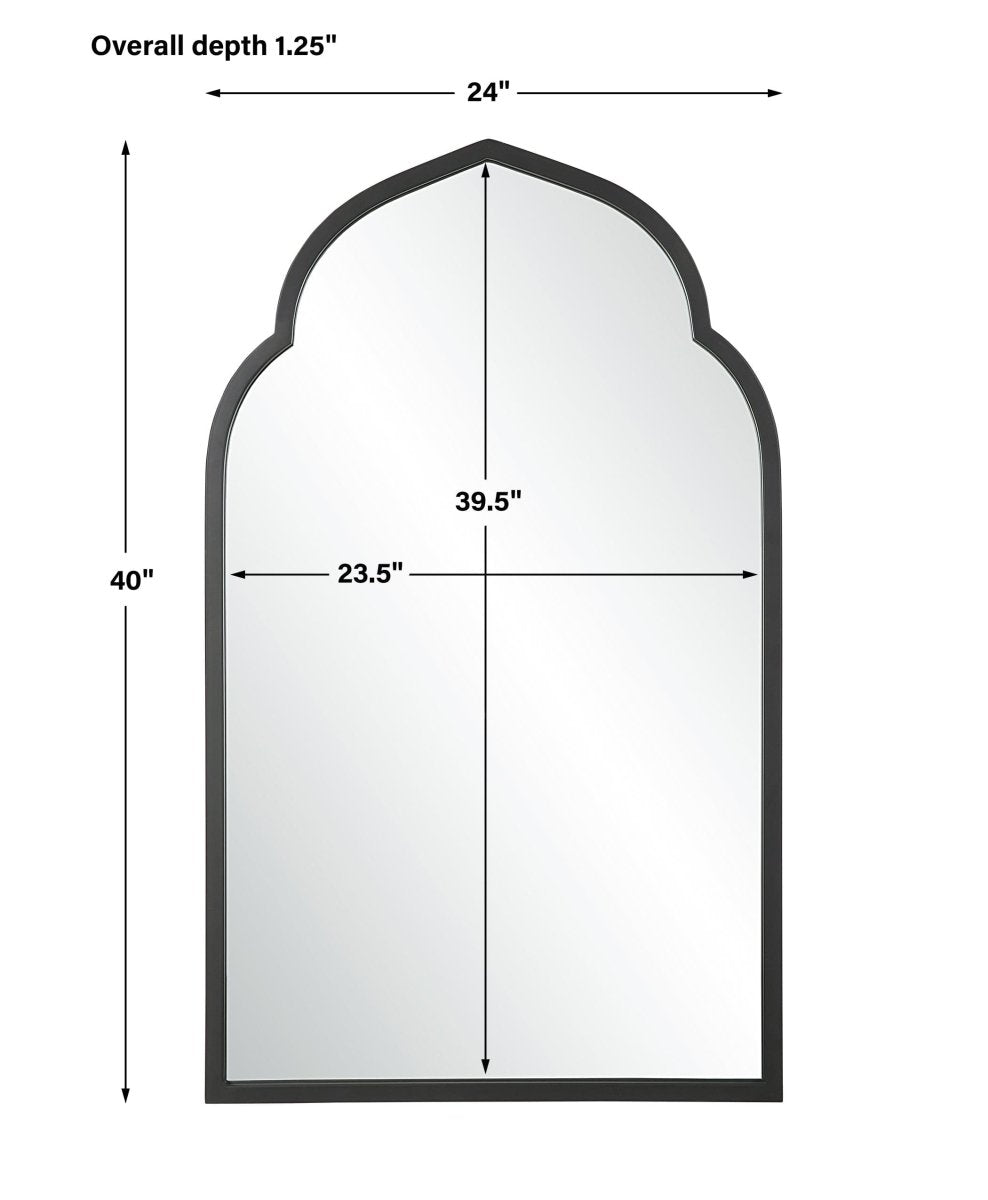 Kenitra Black Arch Mirror - Uttermost - Arched Mirrors by Modest Hut