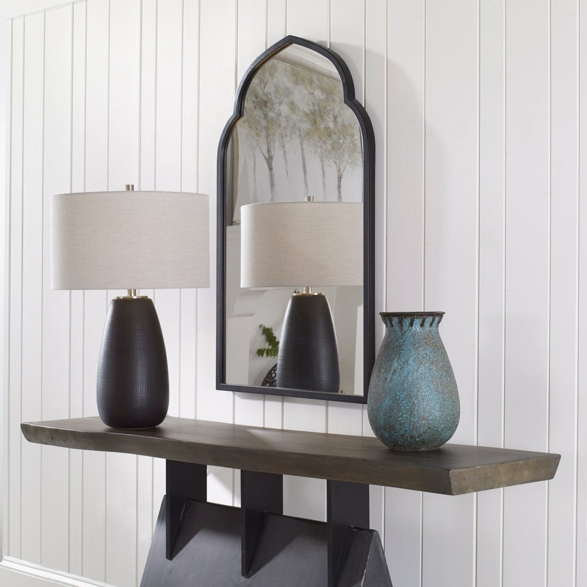 Kenitra Black Arch Mirror - Uttermost - Arched Mirrors by Modest Hut