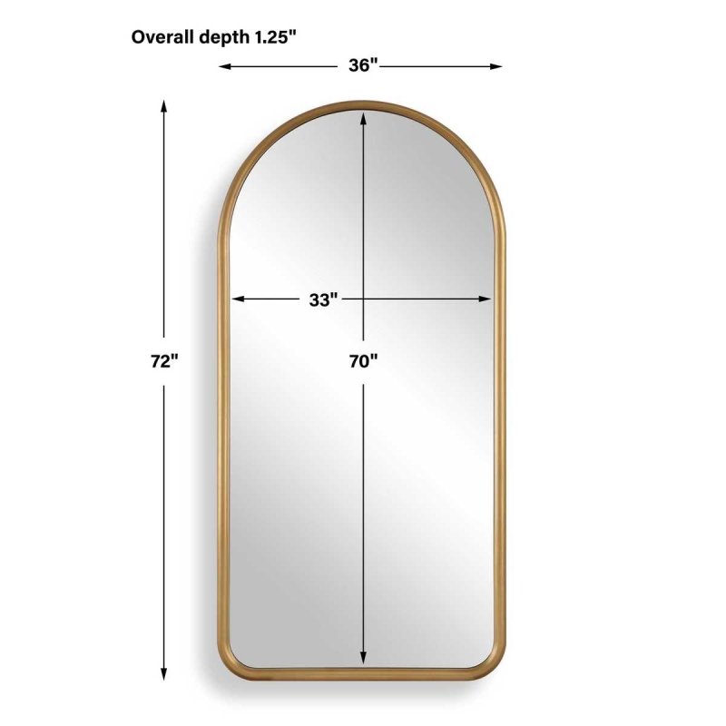 Back view of the Marvell Arch Mirror showing hanging hardware